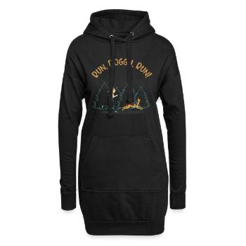 canicross, coureur de chiens de canicross, chien renifleur - Sweat-shirt à capuche long Femme - noir - Devant