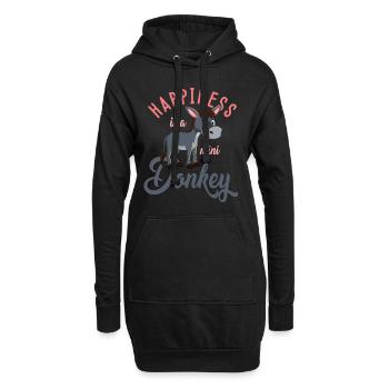 Esel, Esel böser Esel, schlauer Esel - Hoodie-Kleid - Schwarz - Vorne