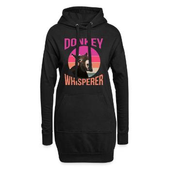 Esel, Esel Esel Liebe, Lustiger Esel - Hoodie-Kleid - Schwarz - Vorne
