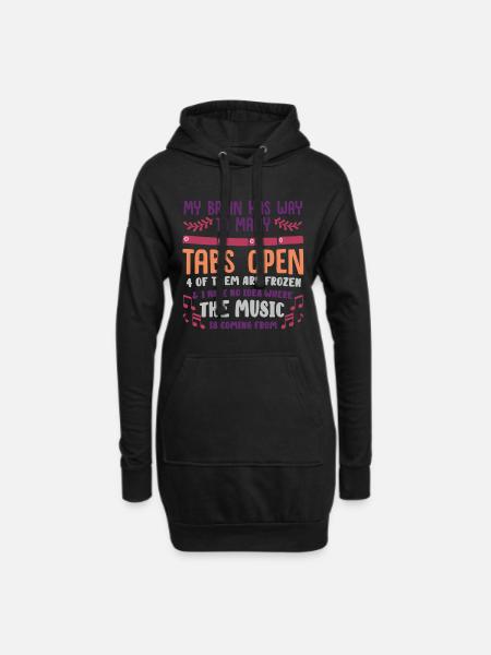 adhd, adhd Gehirn, Tabs, - Hoodie-Kleid - Schwarz