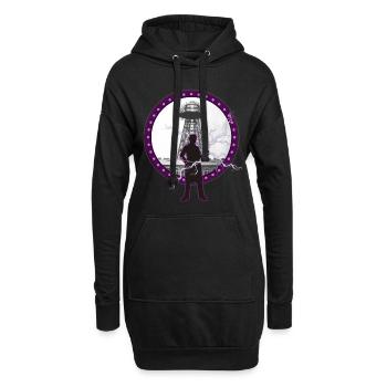 Tesla Nikola, Tesla Nikola Tesla, brevet, - Sweat-shirt à capuche long Femme - noir - Devant