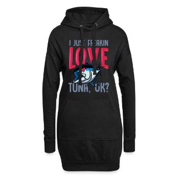 Pêche en haute mer, pêche en haute mer - Sweat-shirt à capuche long Femme - noir - Devant
