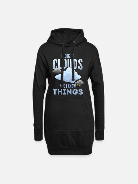 Météo, Météo Chasseurs de tempête, Storm - Sweat-shirt à capuche long Femme - noir