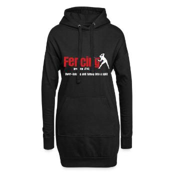 Fechten - Hoodie-Kleid - Schwarz - Vorne