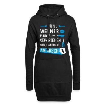 Lustiger Heimwerker und Handwerker Spruch Werner - Hoodie-Kleid - Schwarz - Vorne