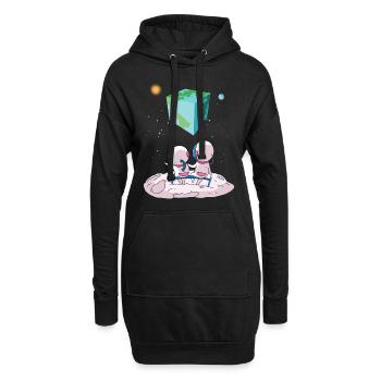 La terre est un cube - Sweat-shirt à capuche long Femme - noir - Devant
