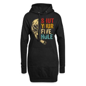 shut your five hole - Sweat-shirt à capuche long Femme - noir - Devant