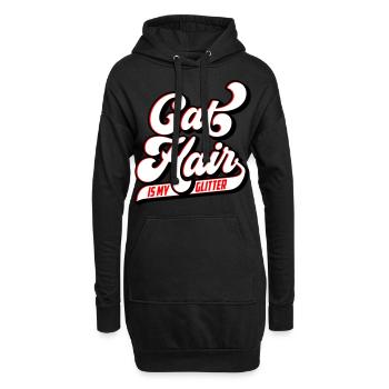 Katzen Haar ist mein Glitzer | Farben änderbar - Hoodie-Kleid - Schwarz - Vorne