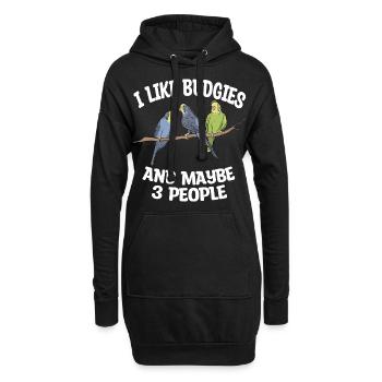 Amoureux de Budgerigar - Sweat-shirt à capuche long Femme - noir - Devant