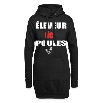 Éleveur De Poules Meilleur Fermier Humour - Sweat-shirt à capuche long Femme - noir - Devant