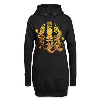 Douce Sirène 3 - Sweat-shirt à capuche long Femme - noir - Devant