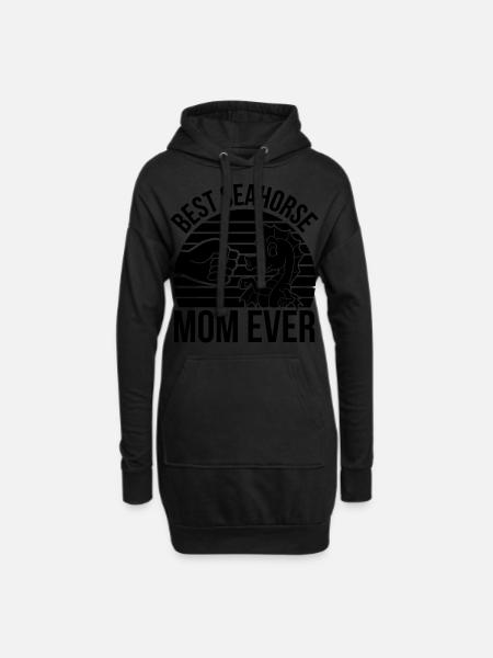 Seepferdchen | Meer Seepferd Tiere Fische Geschenk - Hoodie-Kleid - Schwarz