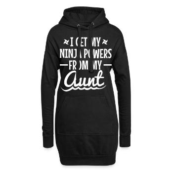 Ninja Power tante cadeau de naissance Marraine - Sweat-shirt à capuche long Femme - noir - Devant