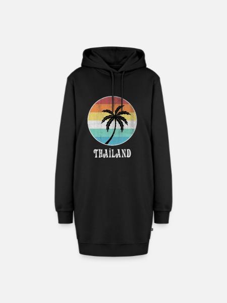 Thailand - Hoodie-Kleid - Schwarz