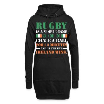 Le rugby est un jeu simple Irlande Rugby - Sweat-shirt à capuche long Femme - noir - Devant