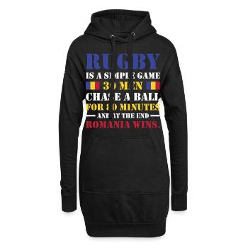 Le rugby est un jeu simple Roumanie Rugby - Sweat-shirt à capuche long Femme - noir - Devant