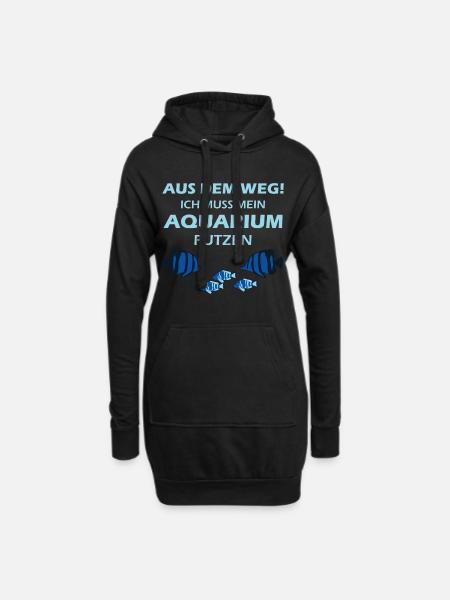 Aquarium Aquarianer - Hoodie-Kleid - Schwarz