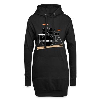 Batteries de batteur - Sweat-shirt à capuche long Femme - noir - Devant