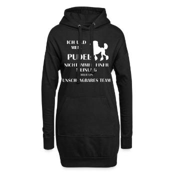 Pudel - Hoodie-Kleid - Schwarz - Vorne