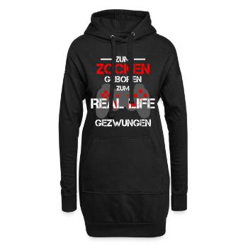 Pour jouer né sort Gamer - Sweat-shirt à capuche long Femme - noir - Devant
