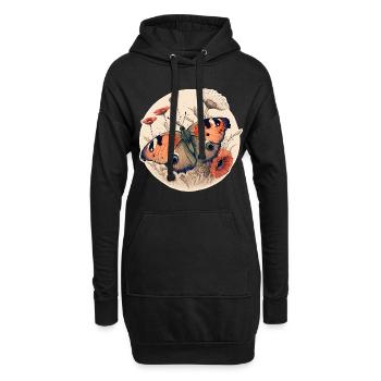 Tagpfauenauge Schmetterling - Hoodie-Kleid - Schwarz - Vorne