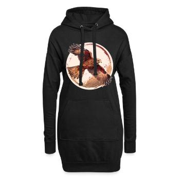 Milan royal oiseau de proie - Sweat-shirt à capuche long Femme - noir - Devant