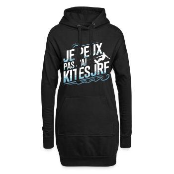 Ich kann nicht kitesurfen - Hoodie-Kleid - Schwarz - Vorne