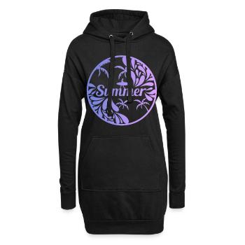 Sommer - Hoodie-Kleid - Schwarz - Vorne