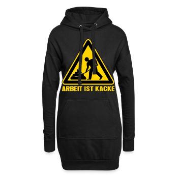 Arbeit ist kacke - Hoodie-Kleid - Schwarz - Vorne