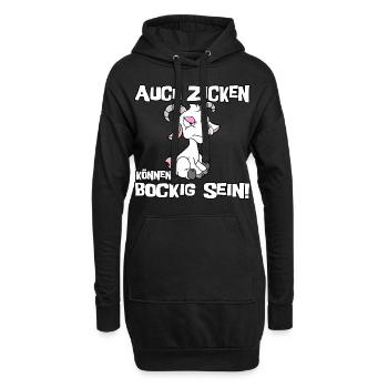 Auch Zicken können bockig sein - Hoodie-Kleid - Schwarz - Vorne