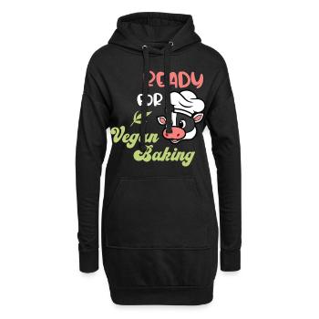 Ready for Vegan Baking - Hoodie-Kleid - Schwarz - Vorne