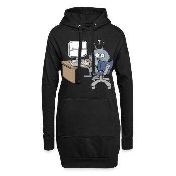 I m not a Robot - Hoodie-Kleid - Schwarz - Vorne