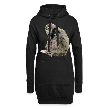 Gibbon - Hoodie-Kleid - Schwarz - Vorne