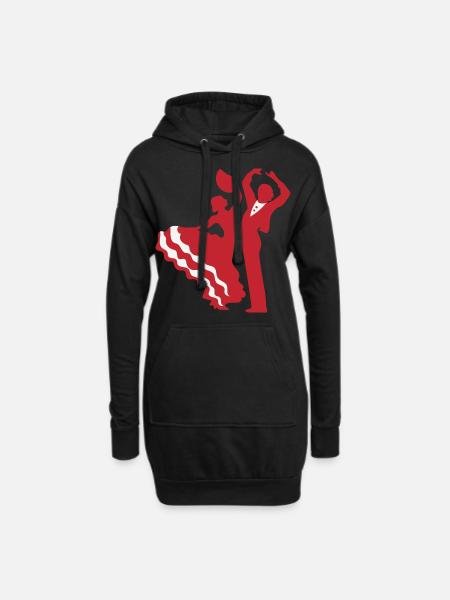 Flamenco Paar - Hoodie-Kleid - Schwarz