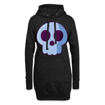 Totenkopf Schädel Comic - Hoodie-Kleid - Schwarz - Vorne