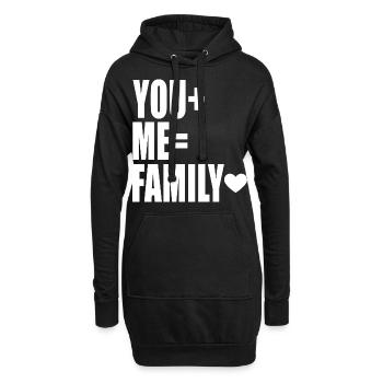 You+Me=Family - Hoodie-Kleid - Schwarz - Vorne
