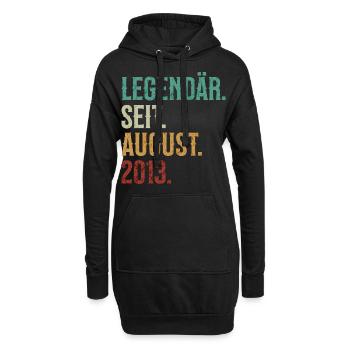 Legendär. Seit. August. 2013. Retro Birthday - Hoodie-Kleid - Schwarz - Vorne
