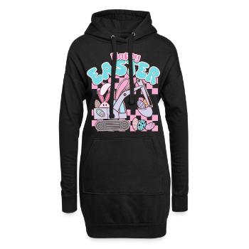 Happy Easter - Hoodie-Kleid - Schwarz - Vorne