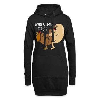 Who came first - Hoodie-Kleid - Schwarz - Vorne