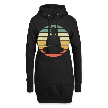 Vintage Buddha Buddhismus Yoga Meditationsgeschenk - Hoodie-Kleid - Schwarz - Vorne
