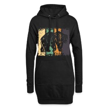 Bär - Hoodie-Kleid - Schwarz - Vorne