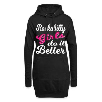Rockabilly Vintage Mädchenpower - Hoodie-Kleid - Schwarz - Vorne