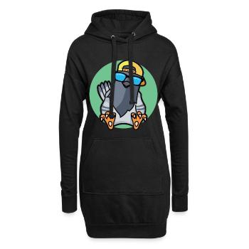 Colombe fraîche - Sweat-shirt à capuche long Femme - noir - Devant