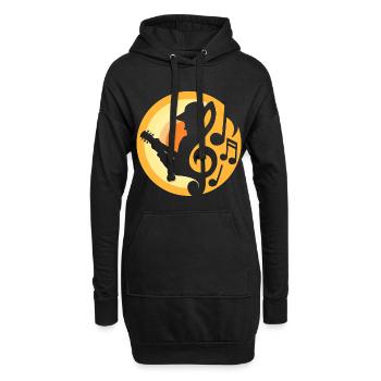Gitarren-Spieler - Hoodie-Kleid - Schwarz - Vorne