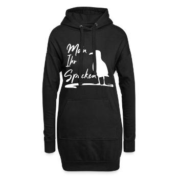 Moin Ihr Spacken - Hoodie-Kleid - Schwarz - Vorne