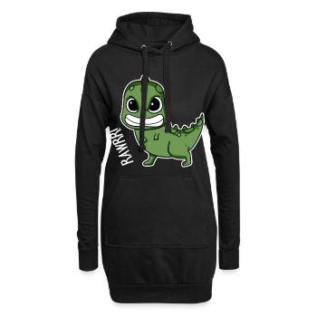 Bébé dinosaure cadeau - Sweat-shirt à capuche long Femme - noir - Devant