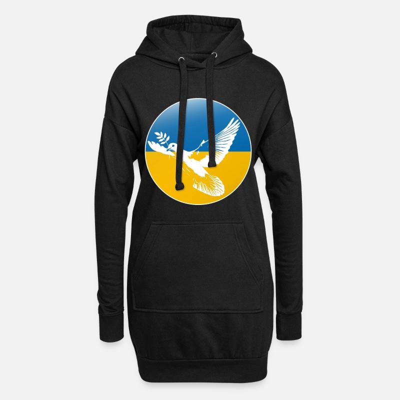 Ukraine Friedenstaube - Hoodie-Kleid - Schwarz