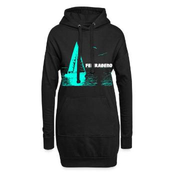 Feierabend Segelboot und 2 Möwen - Hoodie-Kleid - Schwarz - Vorne