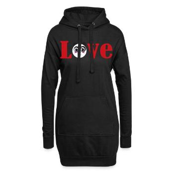 Damen Hoodies für Frauen - Hoodie-Kleid - Schwarz - Vorne