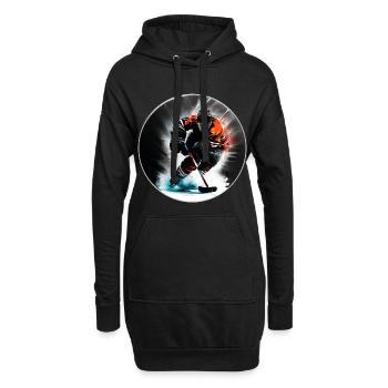 Eishockey - Hoodie-Kleid - Schwarz - Vorne